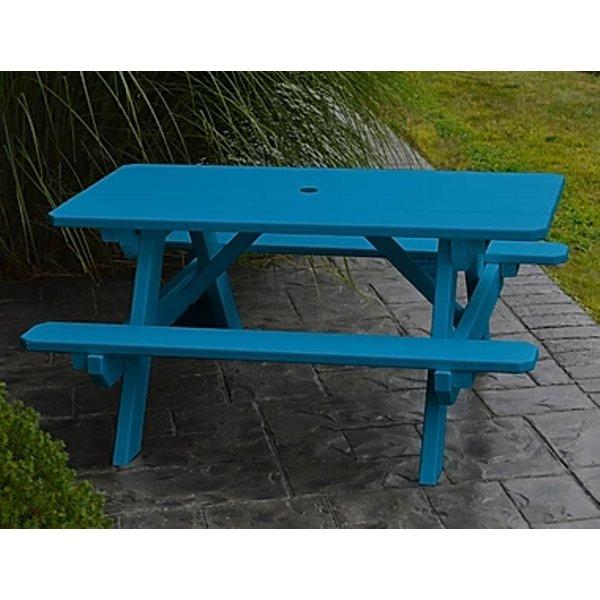 Yellow Pine Kids Picnic Table - Durable Outdoor Wooden Play Table for Toddlers & Children - Perfect for Backyard, Park, and Playroom Use
