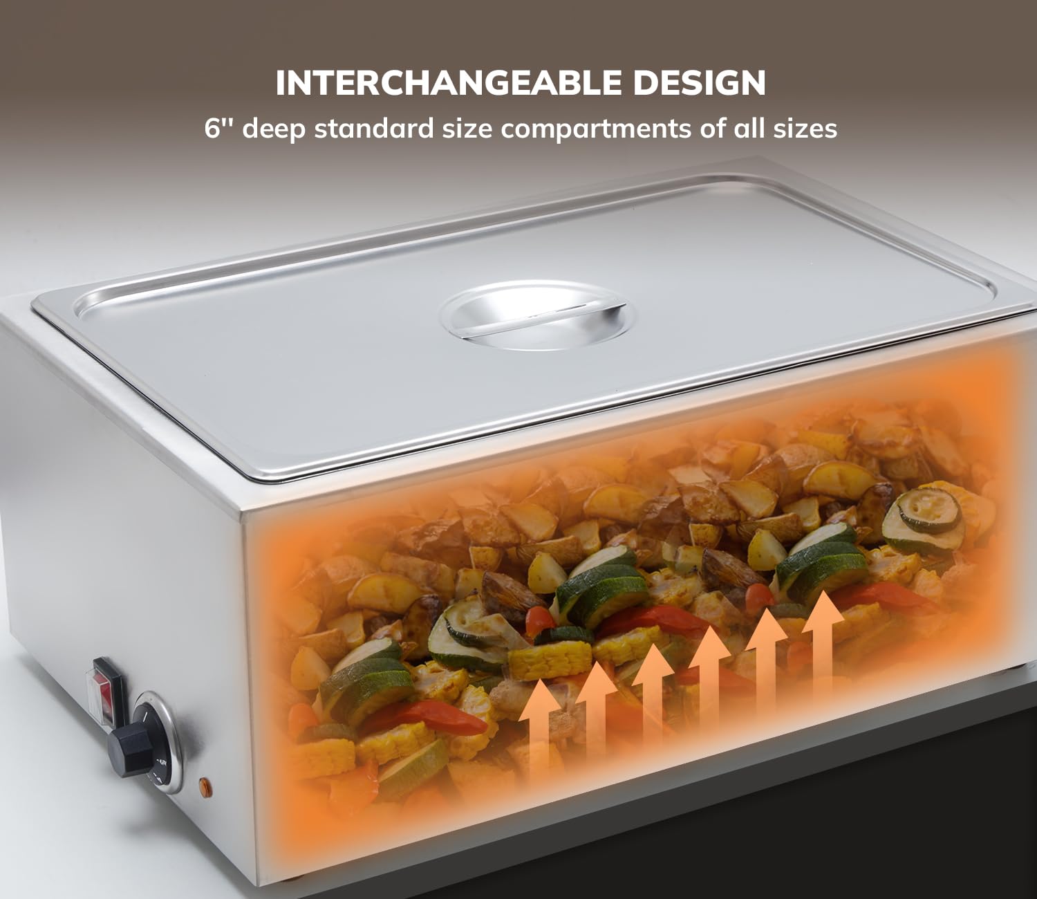 Commercial Grade Stainless Steel Bain Marie Buffet Food Warmer - 1 Section Steam Table for Catering, Restaurants & Buffets | Keep Food Hot for Events, Parties & Food Service