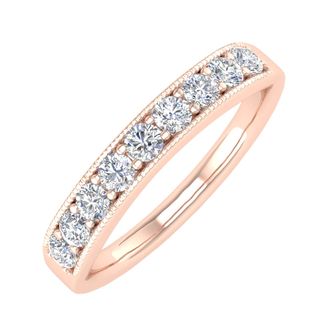 1/2 Carat 14K Gold Round Diamond Women's Anniversary Wedding Band Ring - Perfect for Engagement, Proposal, Anniversary Gifts & Special Occasions
