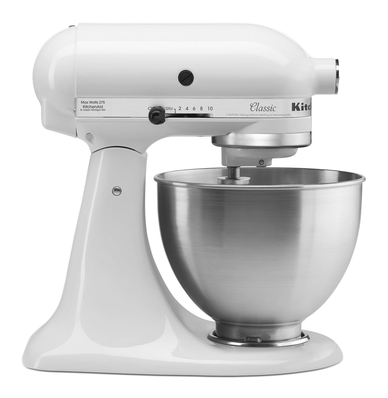KitchenAid Classic Series 4.5 Quart Tilt-Head Stand Mixer K45SS - Powerful Countertop Electric Mixer for Baking, Dough & Cooking - Perfect for Home Bakers & Professional Chefs (White)