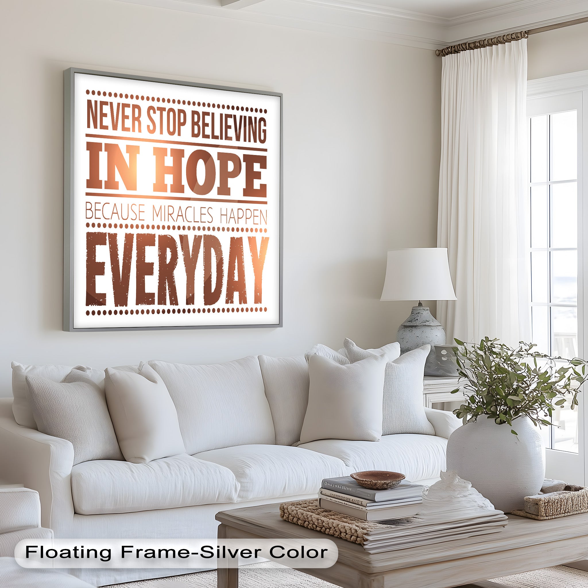 Inspiring 'Believe in Hope' Motivational Oil Painting - Uplifting Wall Art for Home, Office & Meditation Space