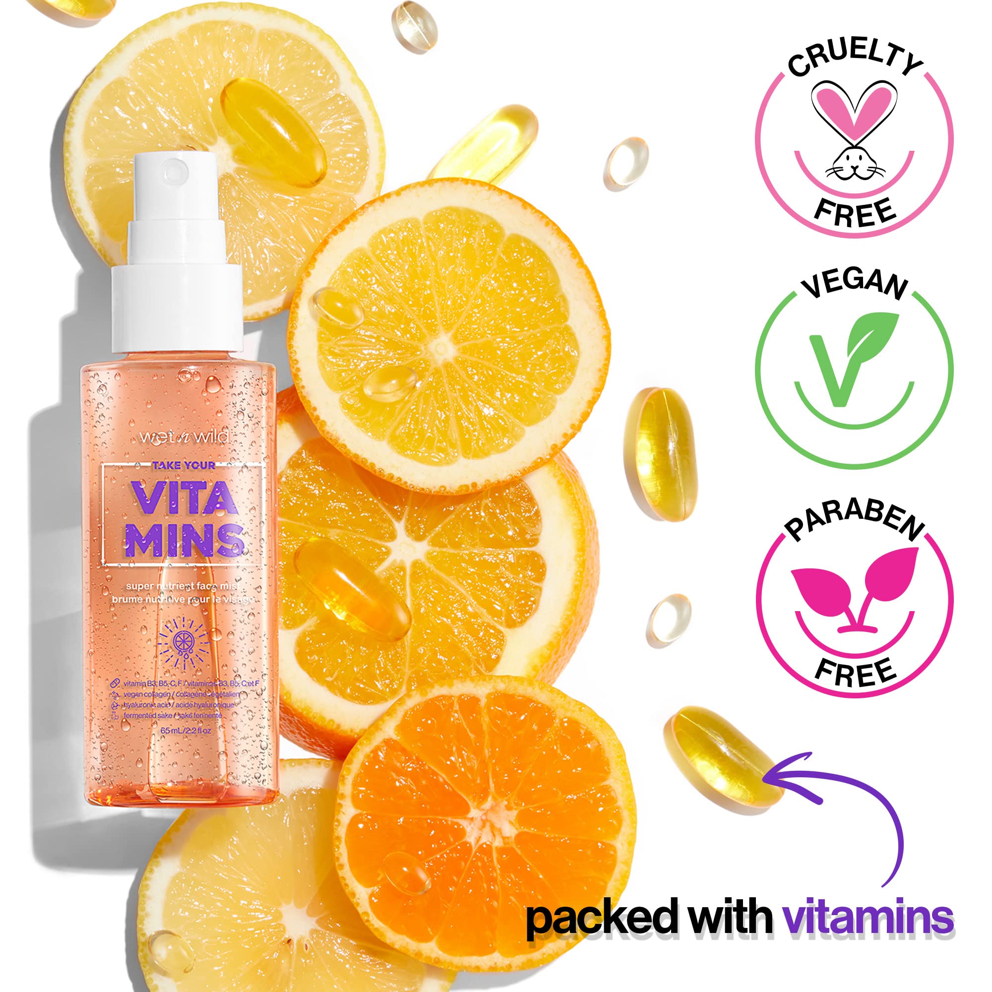 Wet n Wild Take Your Vitamins Super Nutrient Face Mist - Hydrating & Refreshing Vitamin Spray for Glowing Skin | Perfect for Daily Skincare Routine & On-the-Go Hydration