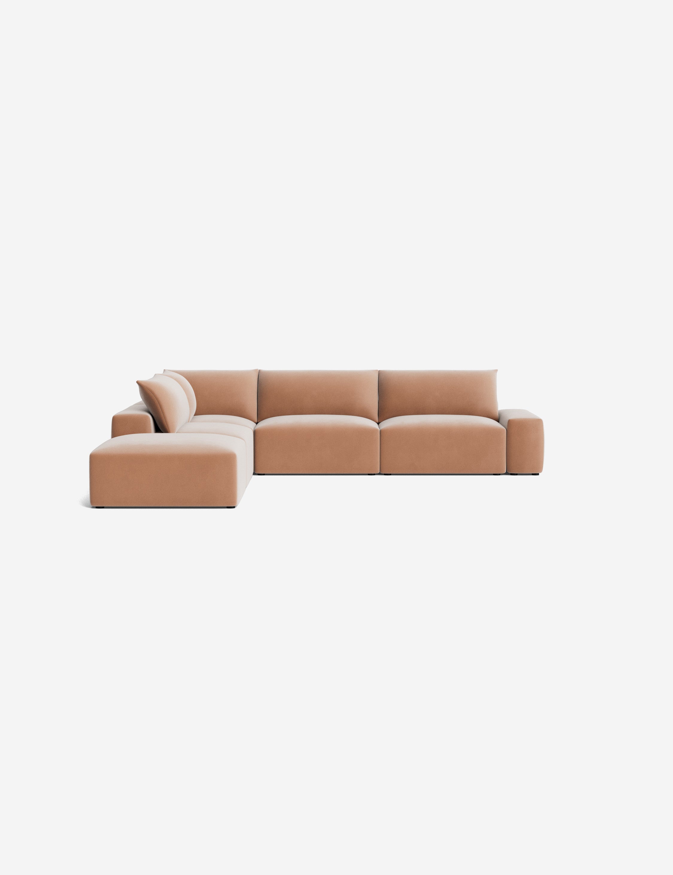 Brinley Chaise Sectional Sofa - Modern L-Shaped Couch with Chaise Lounge for Living Room, Family Room & Home Theater - Comfortable Fabric Upholstery