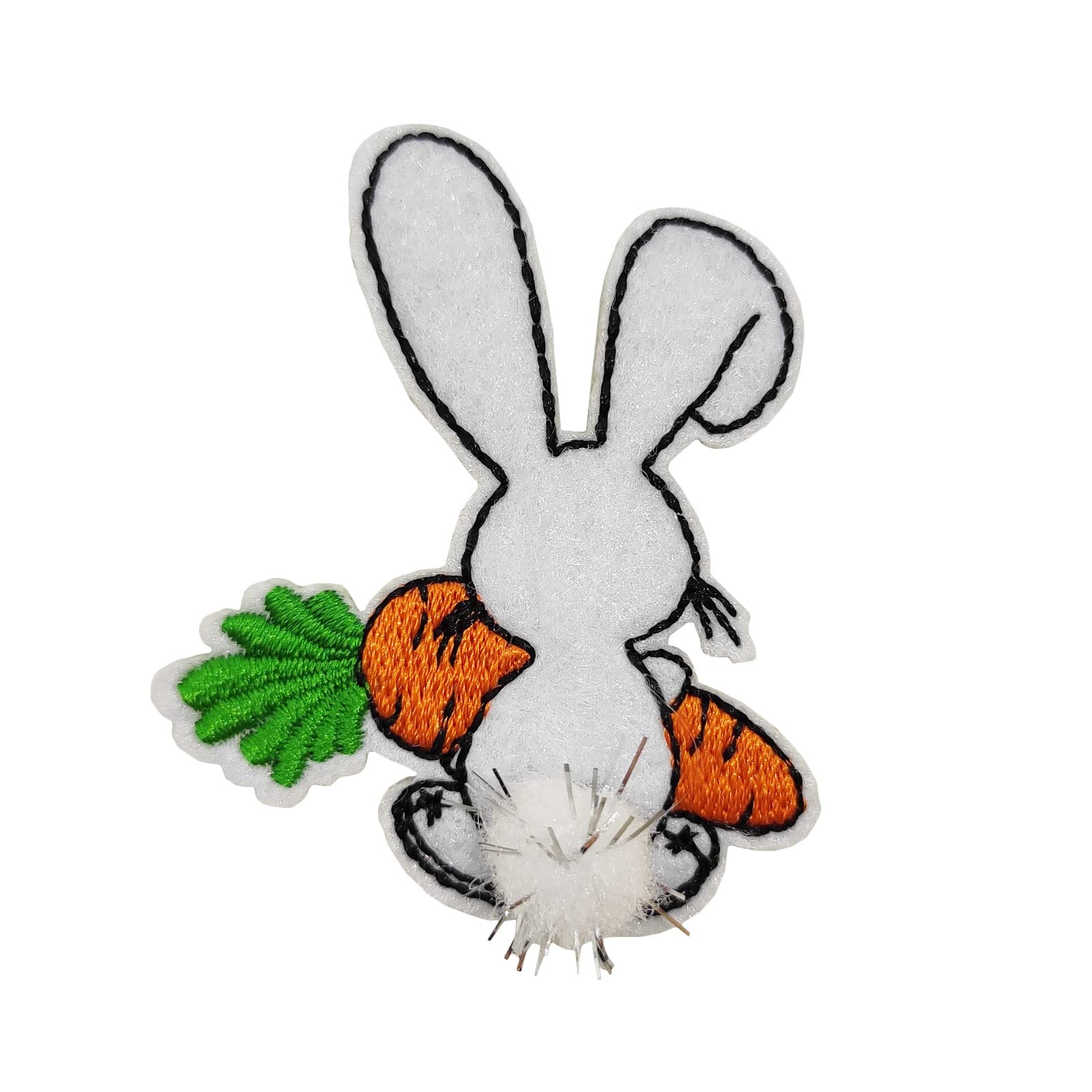 DIY Easter Shirt with Cute Bunny Rabbit Embroidered Iron On Patch - Perfect for Easter Crafts, Costume Decorations & Holiday Outfits