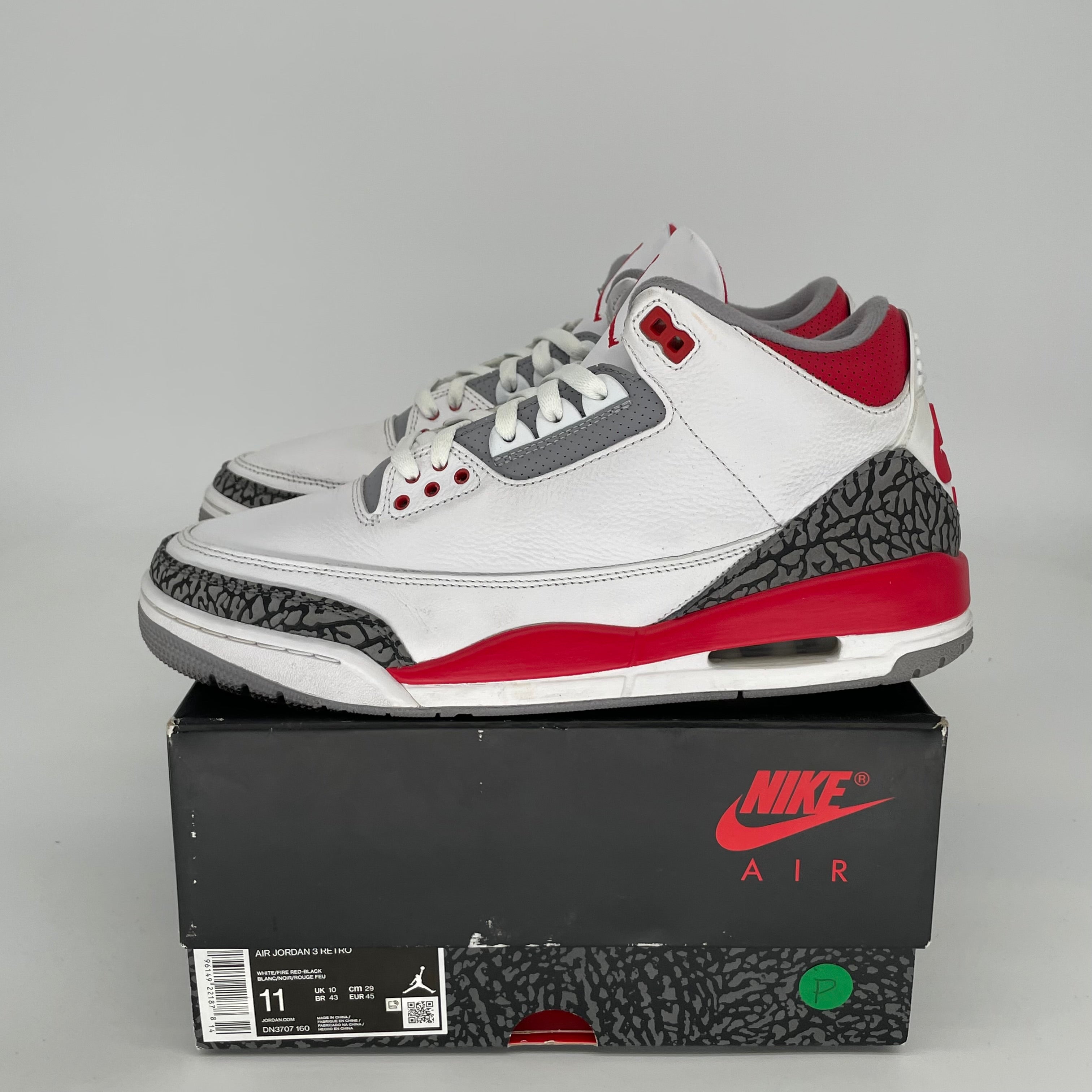 Original Air Jordan 3 Retro 'Fire Red' Men's Basketball Shoes - Size 11 (DN3707-160) for Sneaker Collectors & Streetwear Fashion