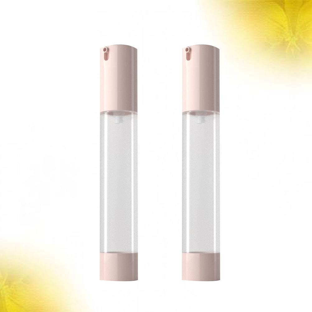 Cabilock 2-Pack Travel-Sized Foundation Bottles - Clear Pink Makeup Containers with Pump Dispenser for Lotion, Cream & Liquid Cosmetics | Perfect for Toiletries, Vanity Organizer & On-The-Go Touch Ups