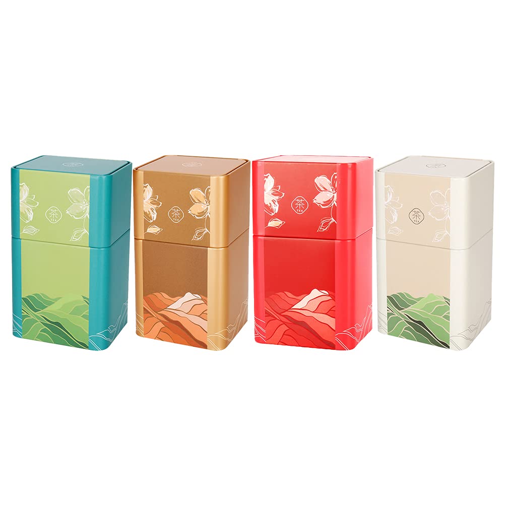 DOITOOL 4-Piece Glass Food Storage Containers with Airtight Lids - Sealed Tea Canisters for Loose Leaf Tea, Coffee, Cereal & Dry Goods | Kitchen Pantry Organization & Meal Prep Jars