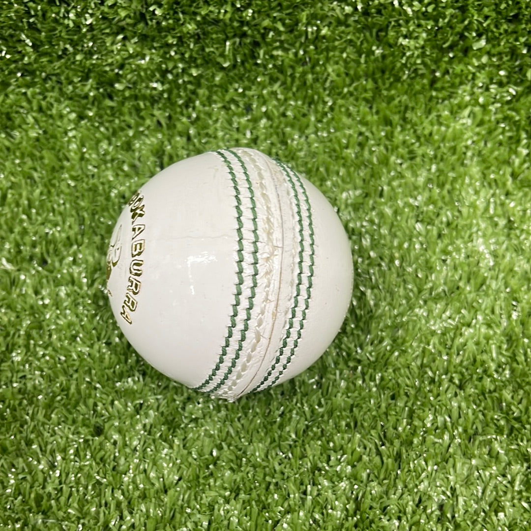 Kookaburra Pace White Leather Cricket Ball - Professional Grade for Matches & Training - Perfect for Cricket Games, Practice, and Sports Enthusiasts