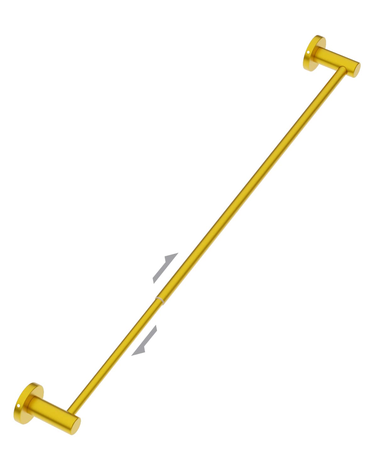 ZUEXT Adjustable Single Bath Towel Bar 23.6-42 Inch - Brushed Gold Stainless Steel Expandable Towel Holder - Wall Mounted Towel Rail for Bathroom, Kitchen & Washroom - 1