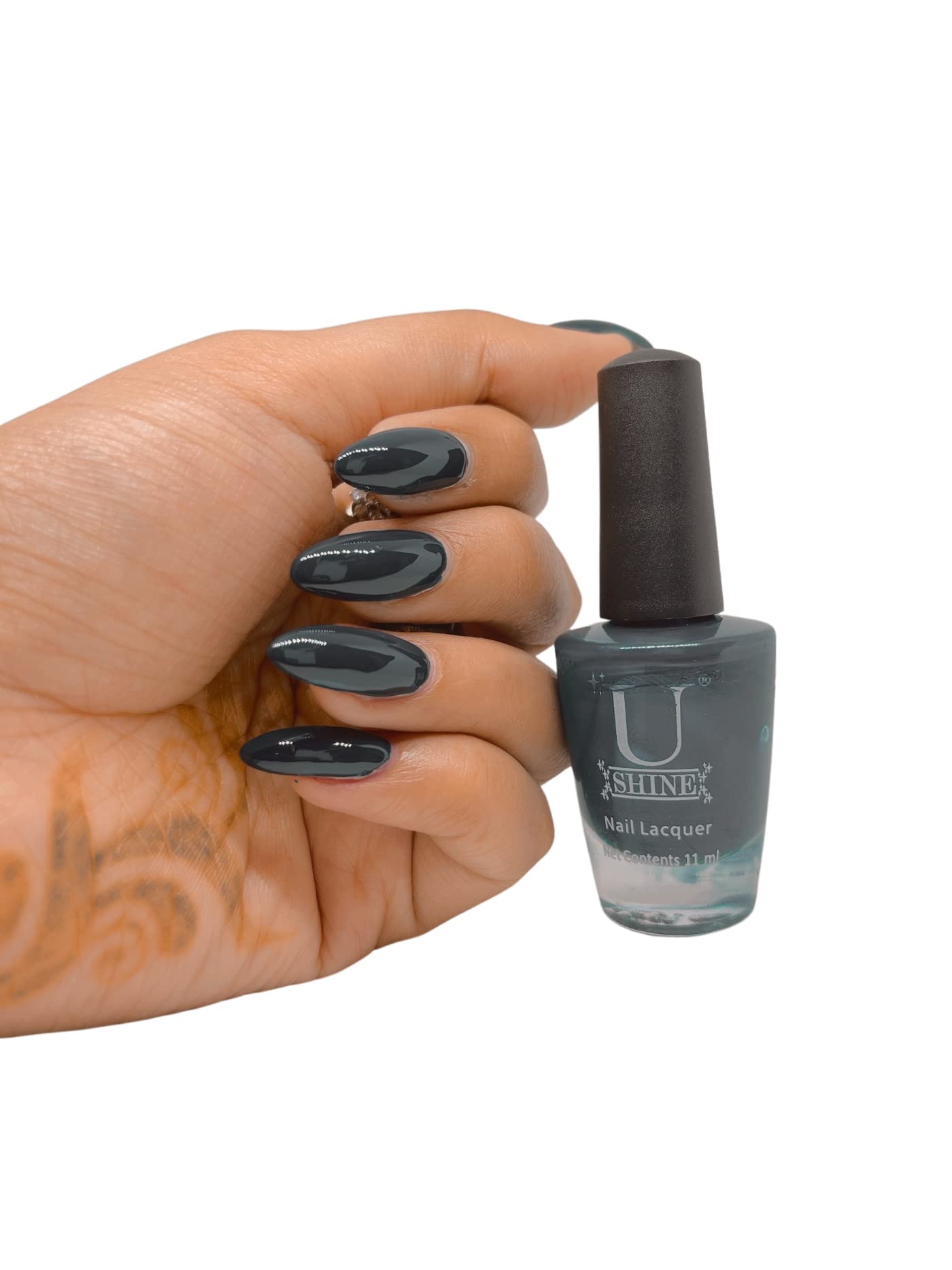U Shine Just About U Nail Lacquer Polish - Sea Green Glossy Rainbow Nail Paint (11ml) | Paraben-Free, Vegan, Long-Lasting Formula | No Yellowing, Chipping or Cracking | Safe & Non-Toxic | Perfect for Everyday Wear, Parties & Special Occasions