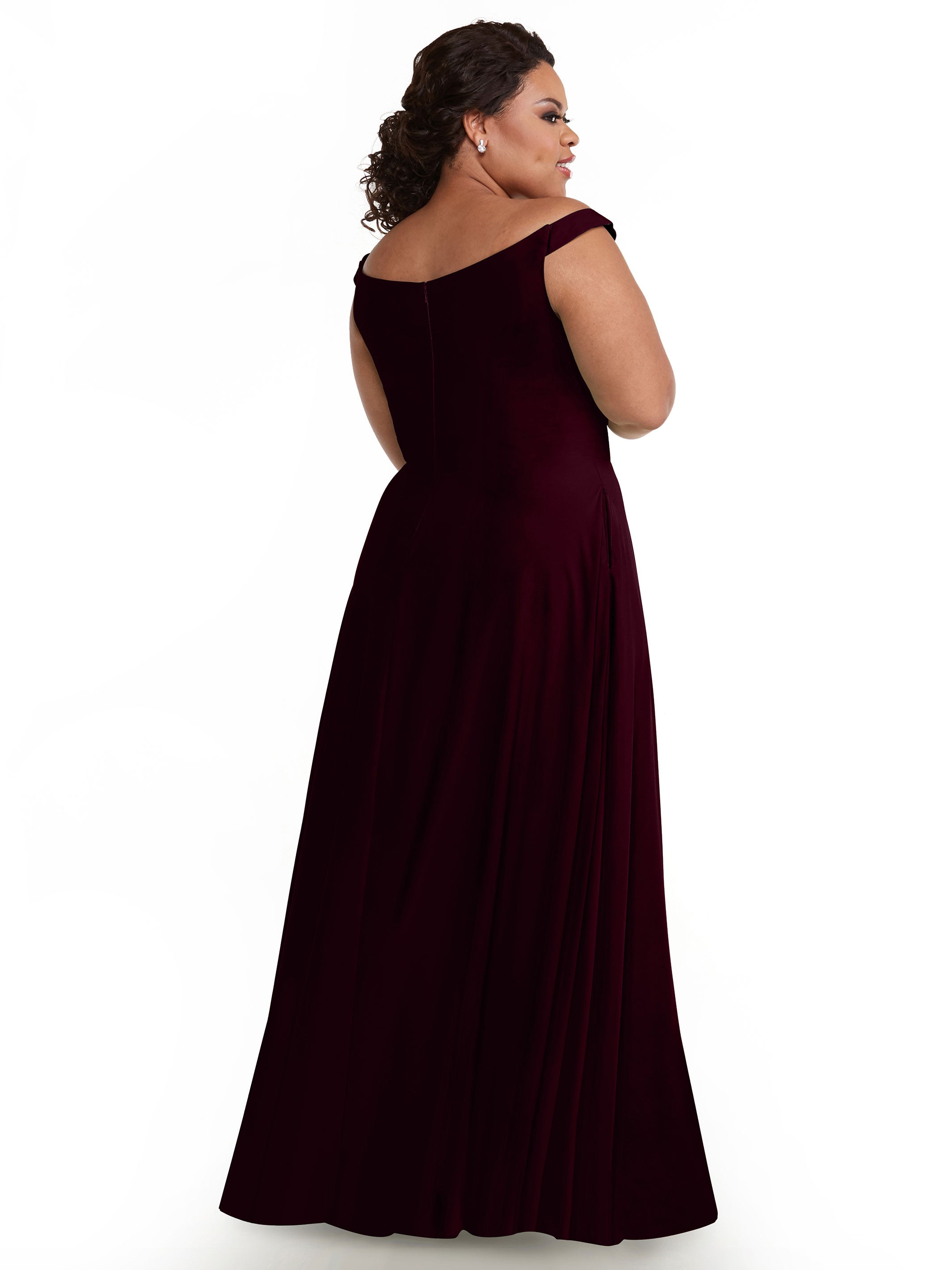 Elegant Off-the-Shoulder Stretch Chiffon A-Line Bridesmaid Dress - Perfect for Weddings, Parties & Formal Events (Style 83005)