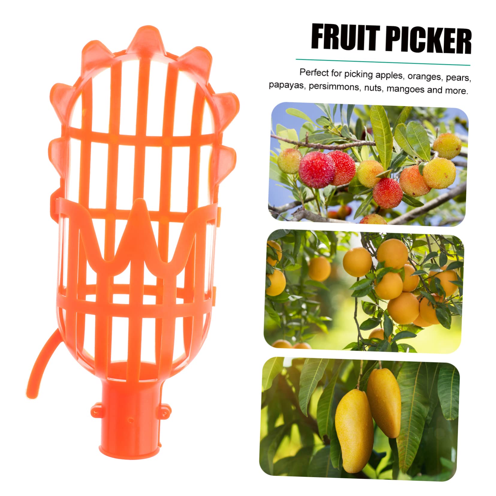 2-Pack Plastic Fruit Picker Tool - Lightweight Orchard Harvesting Basket for Jujube, Persimmon, Mango & More - Easy Reach Fruit Collector for Home Garden, Farm & Backyard Harvesting