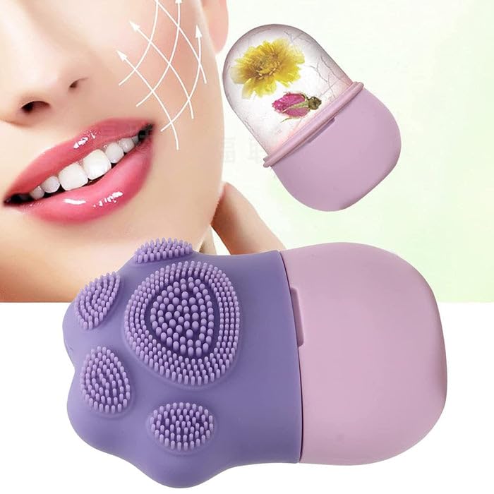 Garonne Non-Slip Silicone Ice Roller for Face - Unique Shape Ice Cube Massager with Easy Grip Handle, Reusable Beauty Tool for Puffiness, Wrinkles & Skin Tightening | At-Home Spa & Post-Workout Recovery