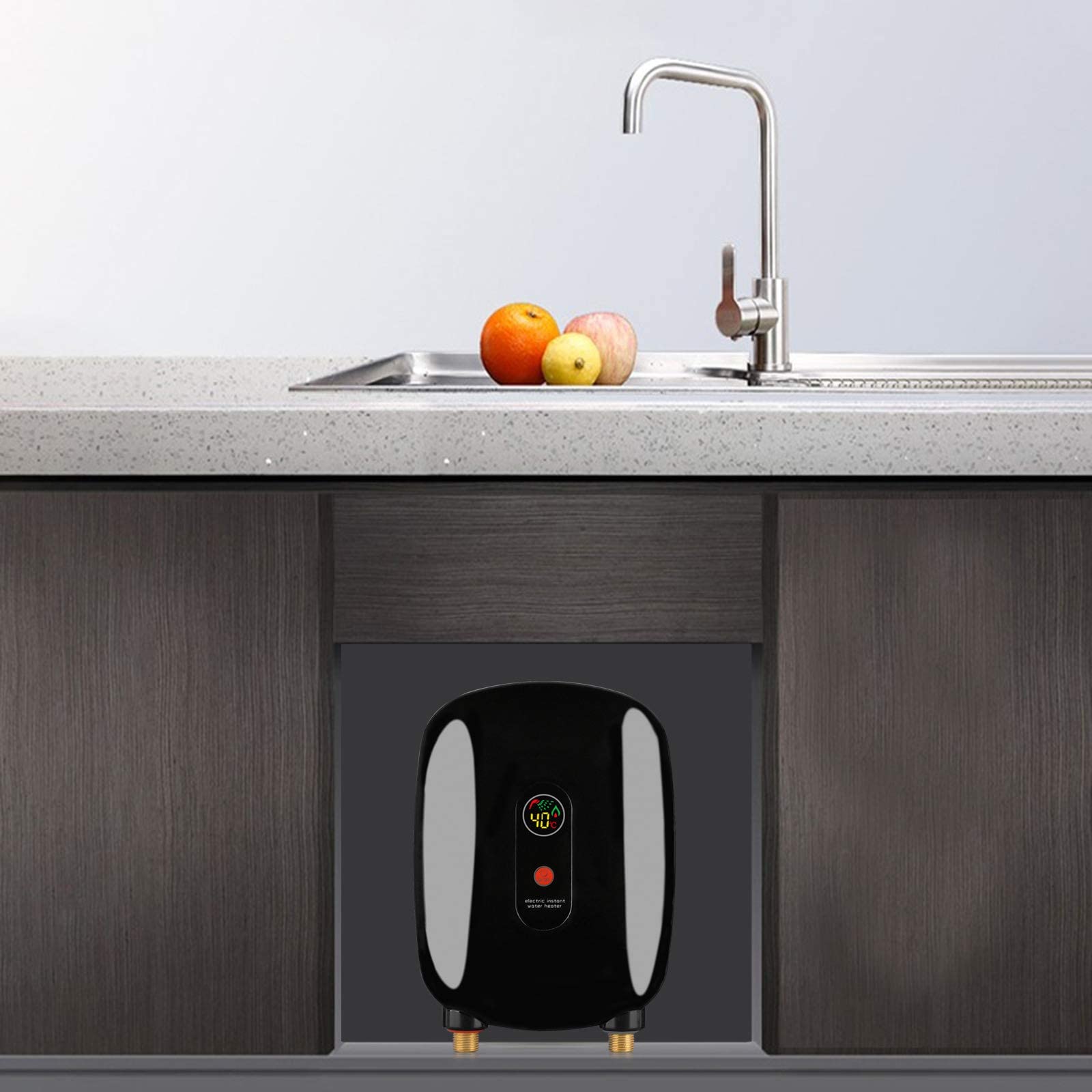 110V 3000W Instant Electric Tankless Water Heater with Digital Display & Overheating Protection - Perfect for Kitchen, Bathroom, RV & Camping Use