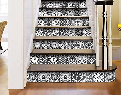 HomeRoots Vinyl 4x4 Inch Black Mosaic Peel and Stick Removable Wall Tiles - Perfect for Kitchen Backsplash, Bathroom Decor & Home Renovation
