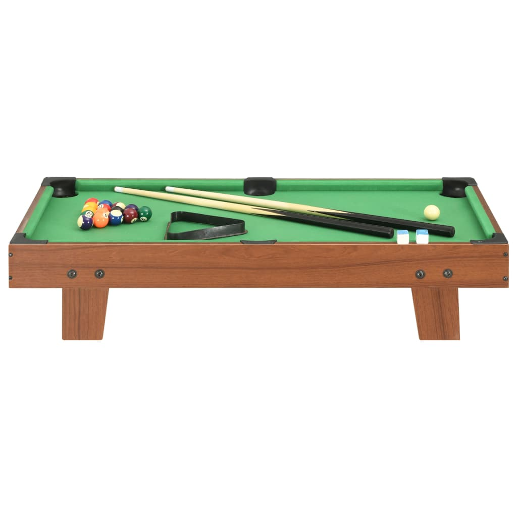 vidaXL 3 Feet Mini Pool Table 92x52x19 cm - Compact Brown & Green Billiard Table for Home, Office, Game Room & Indoor Entertainment