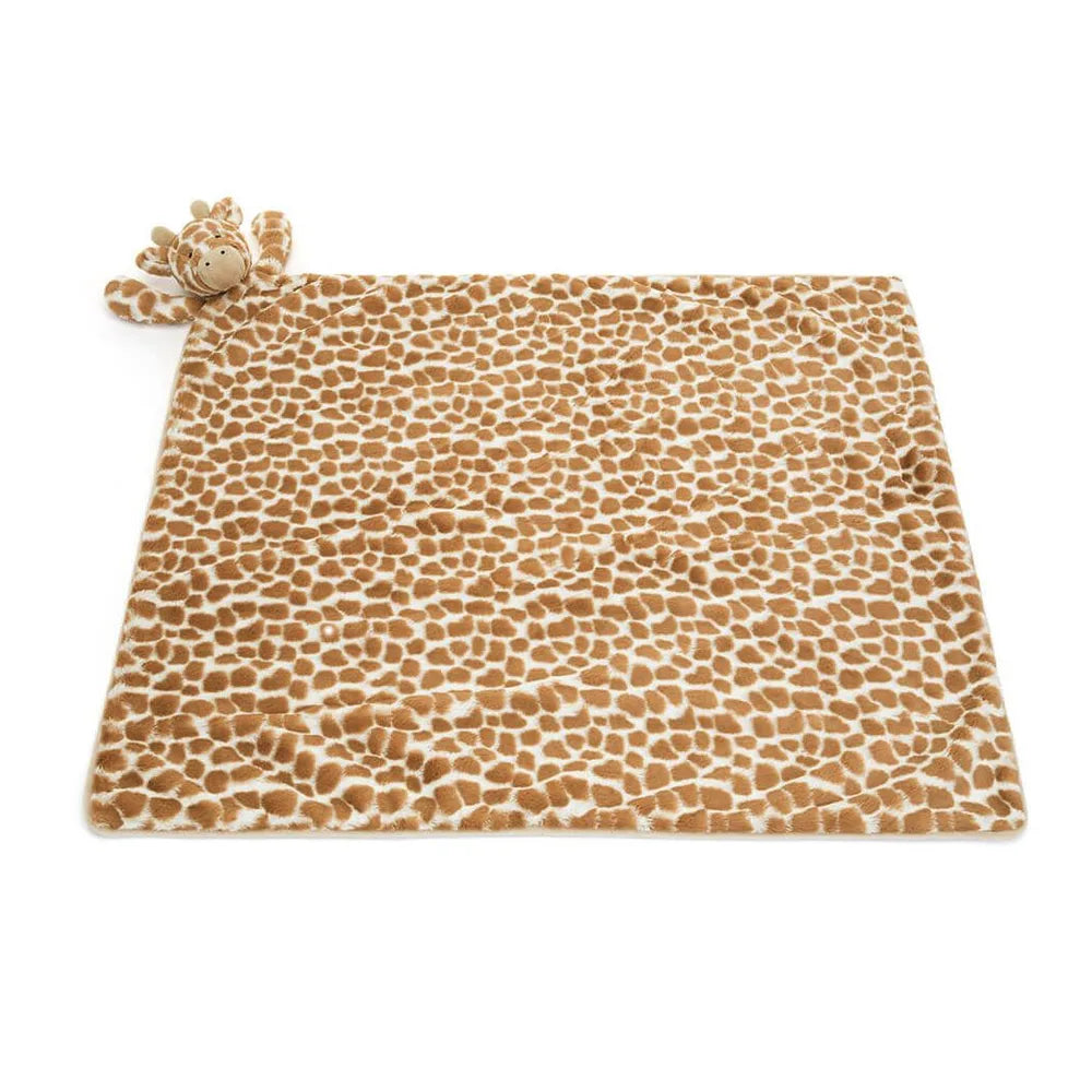 Jellycat Bashful Giraffe Blankie - Soft Plush Baby Security Blanket for Newborns & Toddlers | Perfect for Cuddling, Soothing & Nursery Decor