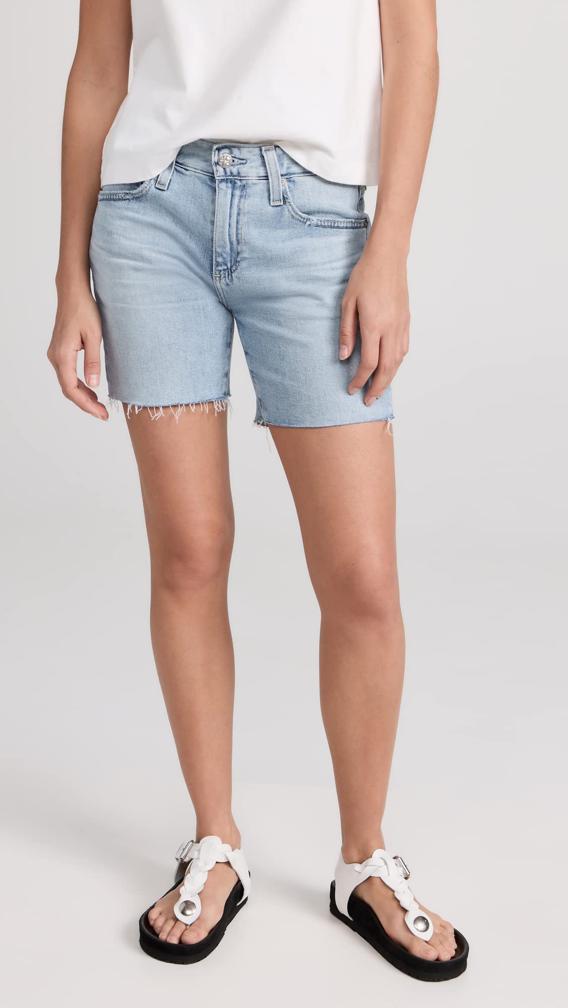 AG Adriano Goldschmied Women's High-Rise Stretch Denim Shorts | Comfortable & Stylish Summer Shorts for Casual Wear, Beach & Outings