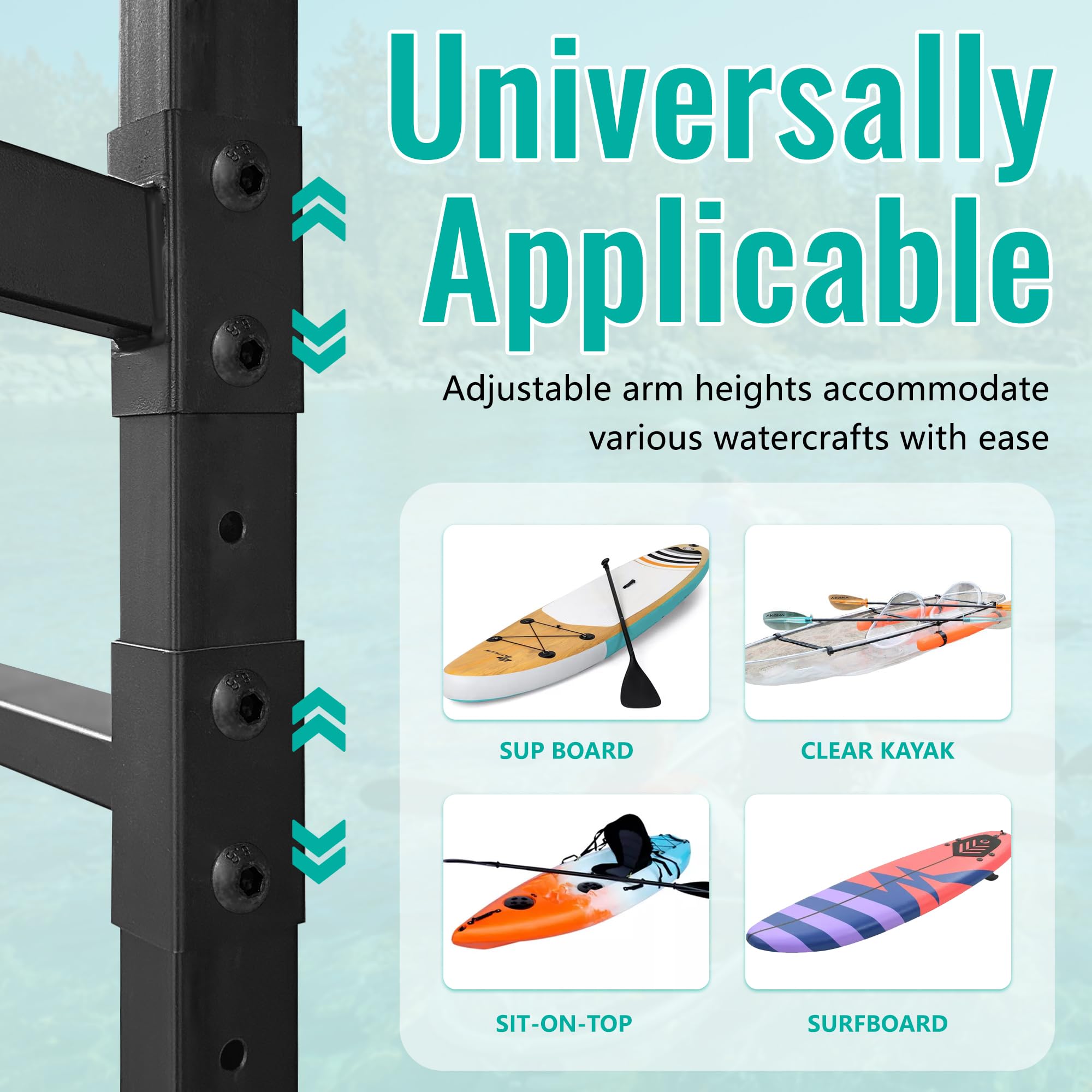 Heavy Duty 3-Tier/2-Tier Kayak Storage Rack - Freestanding Standup Paddleboard & Surfboard Organizer | Perfect for Garage, Backyard, or Dock Storage