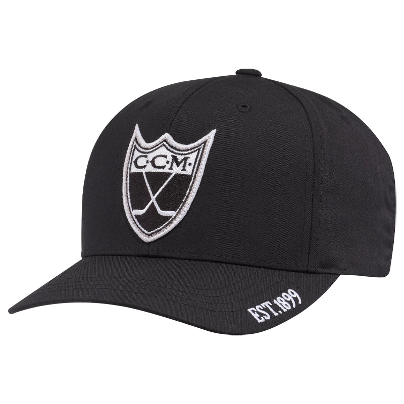 CCM Monochrome Structured Adjustable Baseball Cap - Black | Stylish Unisex Hat for Sports, Outdoor & Casual Wear