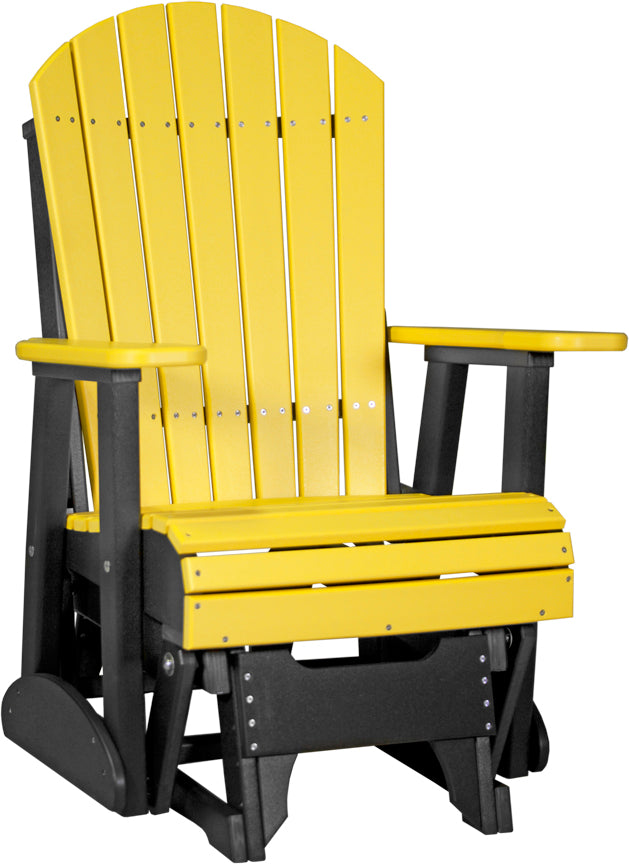 LuxCraft 2-Foot Adirondack Glider Chair - Outdoor Patio Rocking Chair for Garden, Deck, Porch & Backyard Relaxation