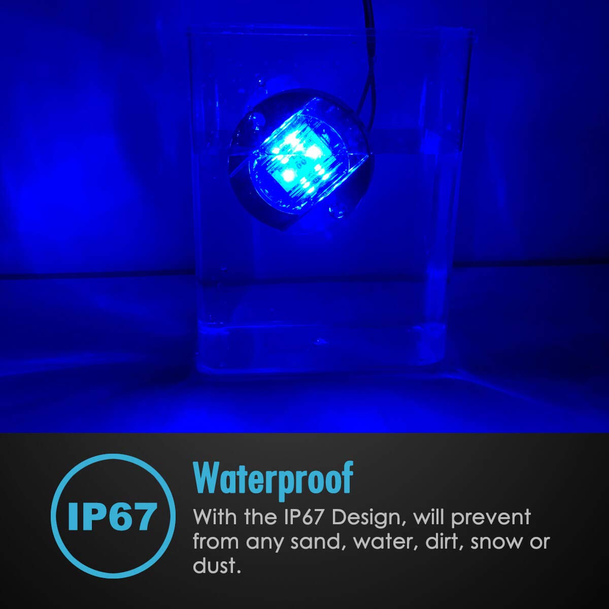 Blue Marine LED Lights for Boats - 12V Waterproof Round Navigation Lights with Clear Lens (3 Inch, 6-2835-SMD LEDs, Pack of 4) - Perfect for Cabin, Stern, Transom & Interior Lighting on Yachts, Sailboats & Fishing Vessels