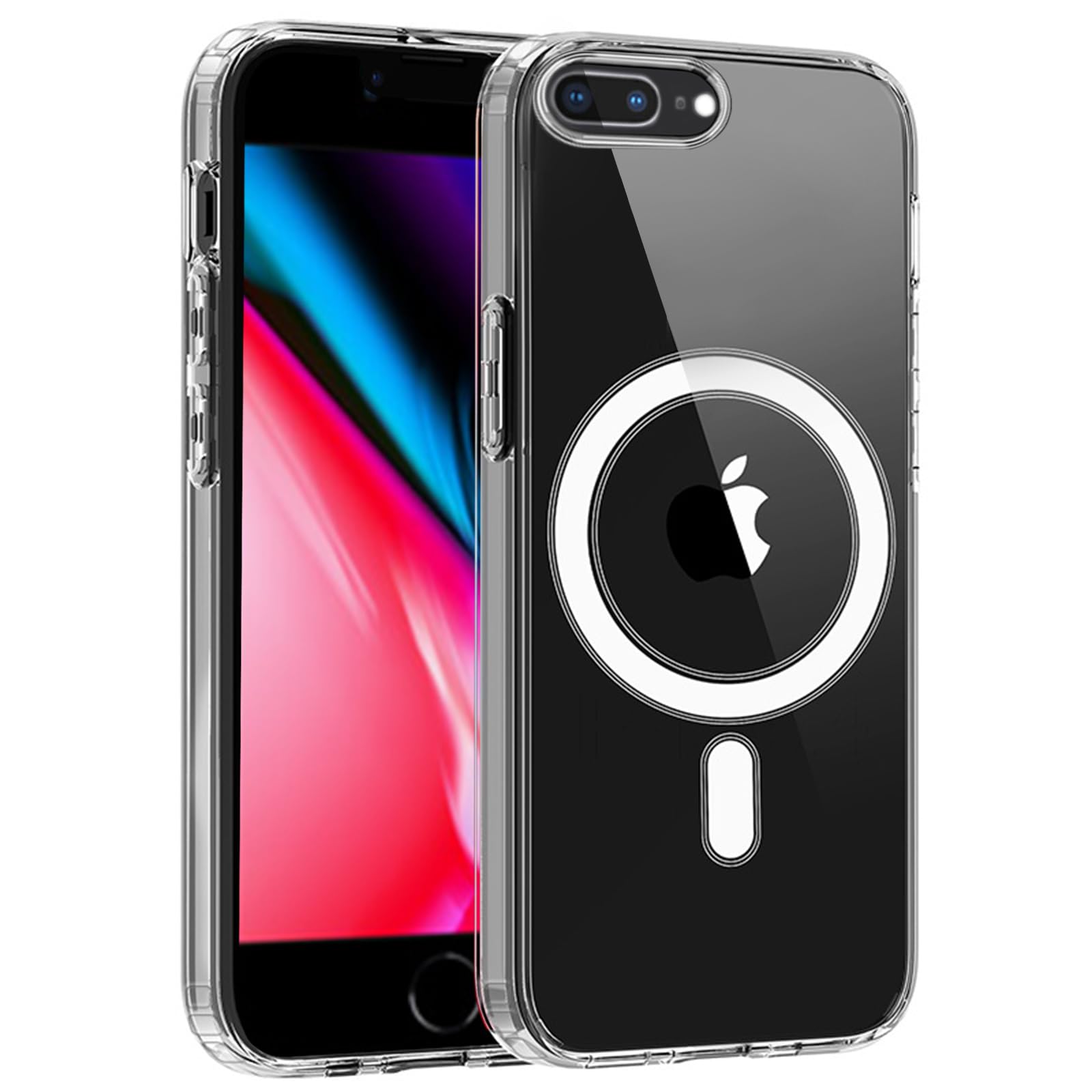 Magnetic Clear iPhone 7 Plus/8 Plus Case - Magsafe Compatible, Wireless Charging, Shockproof & Military Drop Protection - Slim Transparent Protective Cover | Perfect for Everyday Use, Travel & Outdoor Activities