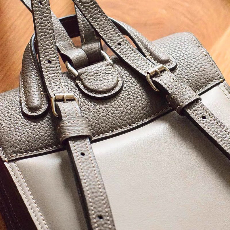 Premium Kraft Leather Backpack - Vintage Style Leather Bag with Unique Pattern | Durable & Stylish for Travel, Work, and Daily Use (Model: DWIPDFZS036)