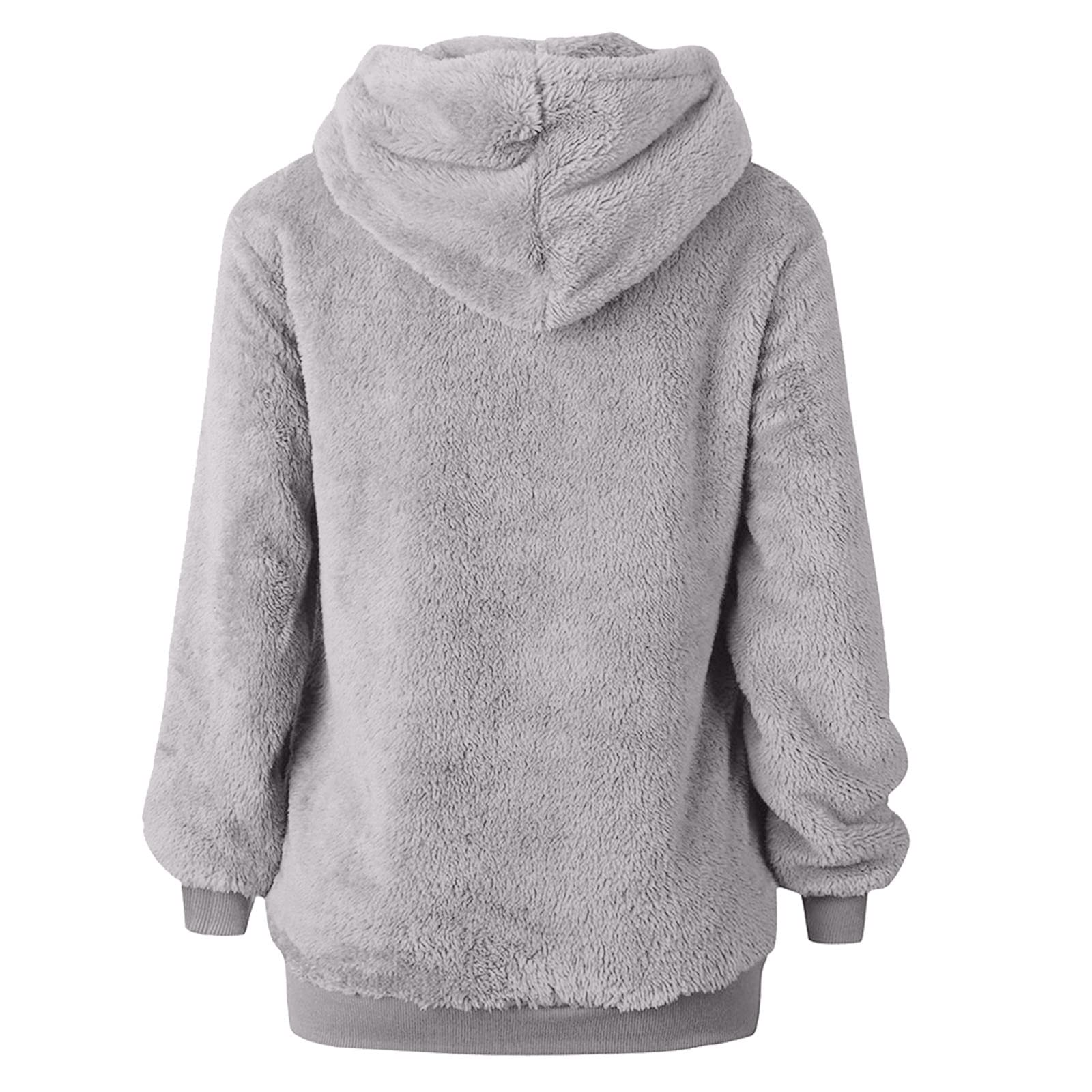 Women's Fluffy Fleece Hoodie - Teddy Fleece Sweatshirt with 1/4 Zip & Pockets | Warm Winter Pullover for Casual Wear | Loose Fit Comfy Jumper | UK Sizes 8-16 | Perfect for Outdoor Activities & Lounge Wear