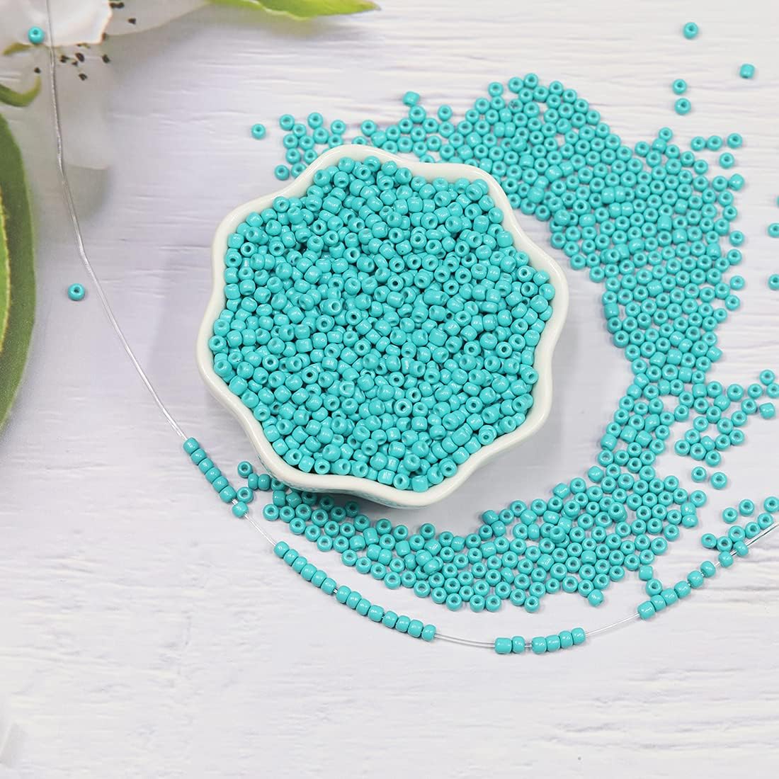 3mm Pine Green Glass Seed Beads (Size 8/0) - 3600pcs/100g for DIY Jewelry Making, Bracelets, Necklaces & Craft Projects - Perfect for Beading, Scrapbooking & Home Decor