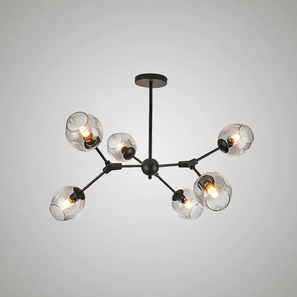 Vibrant Multi-Head Glass Ball Pendant Light - Modern Colorful Chandelier for Dining Room, Bedroom & Living Room Decor