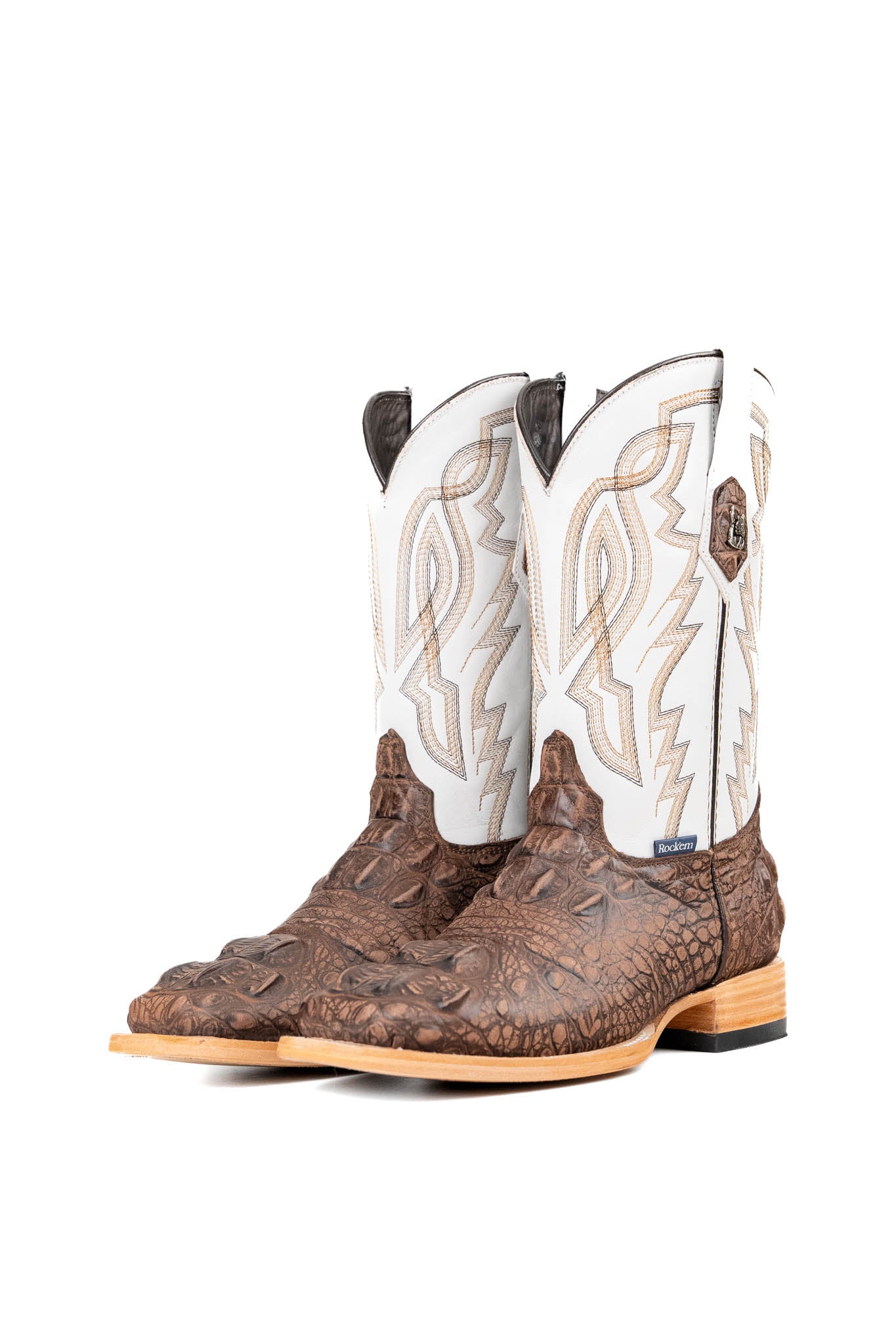 Renegade Giant Alligator Square Toe Cowboy Boots for Men - Western Style Leather Riding Boots with Exotic Skin Texture | Perfect for Rodeo, Country Dancing & Outdoor Adventures