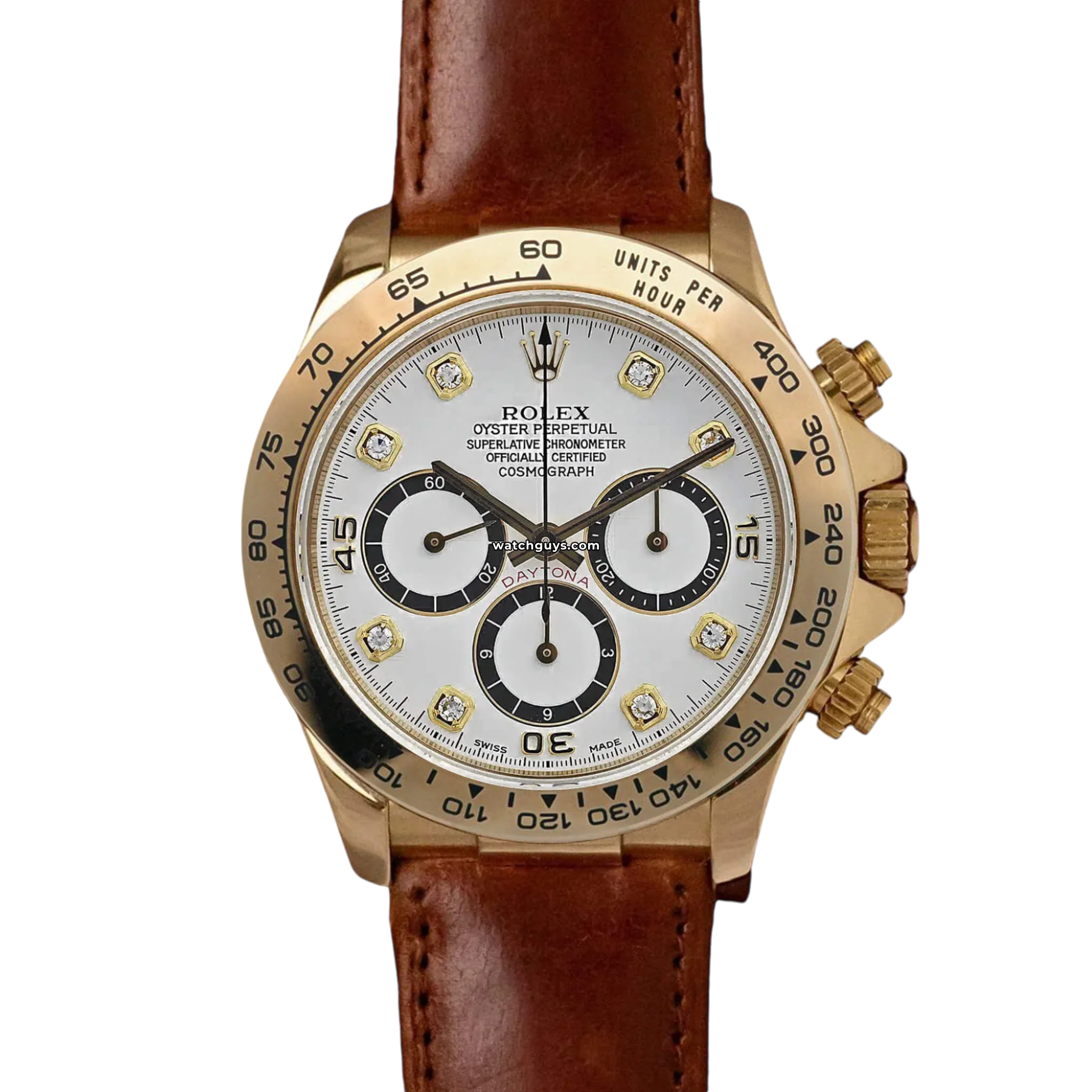 Luxury Rolex Daytona 16518 Panda Diamond Watch - 18K Gold Men's Chronograph Timepiece for Business, Gifting & Special Occasions