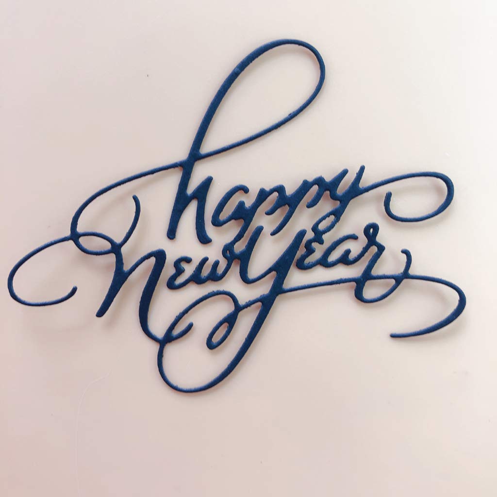 Happy New Year Metal Cutting Dies for DIY Scrapbooking, Album Stamping, Paper Card Making & Craft Decorations | Perfect for Holiday Greeting Cards, Memory Books, and Paper Craft Projects