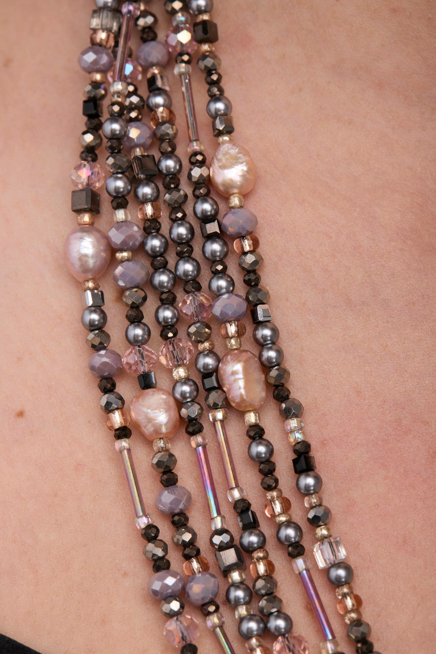 Natural Amethyst Multi Beaded Necklace for Women - Elegant Purple Gemstone Jewelry for Everyday Wear, Meditation & Spiritual Healing