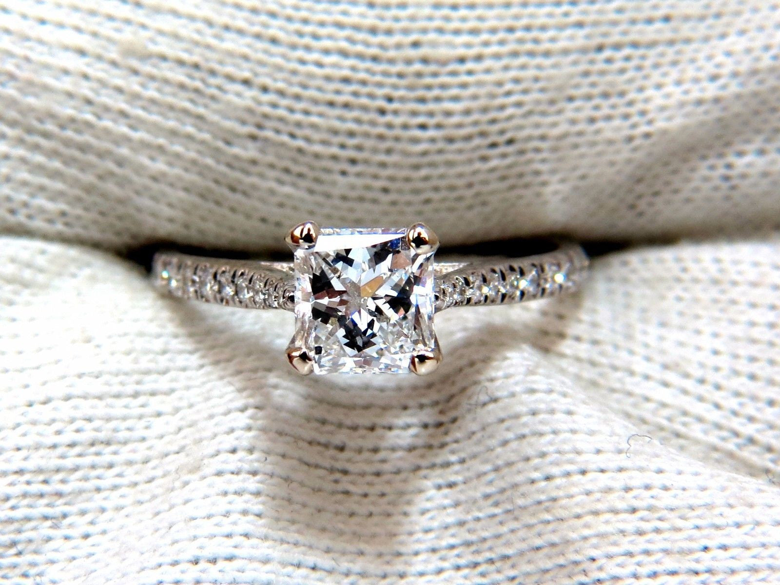 GIA Certified 1.51 Carat Princess Cut Diamond Engagement Ring - D Color VS Clarity, Cathedral Setting for Weddings & Proposals