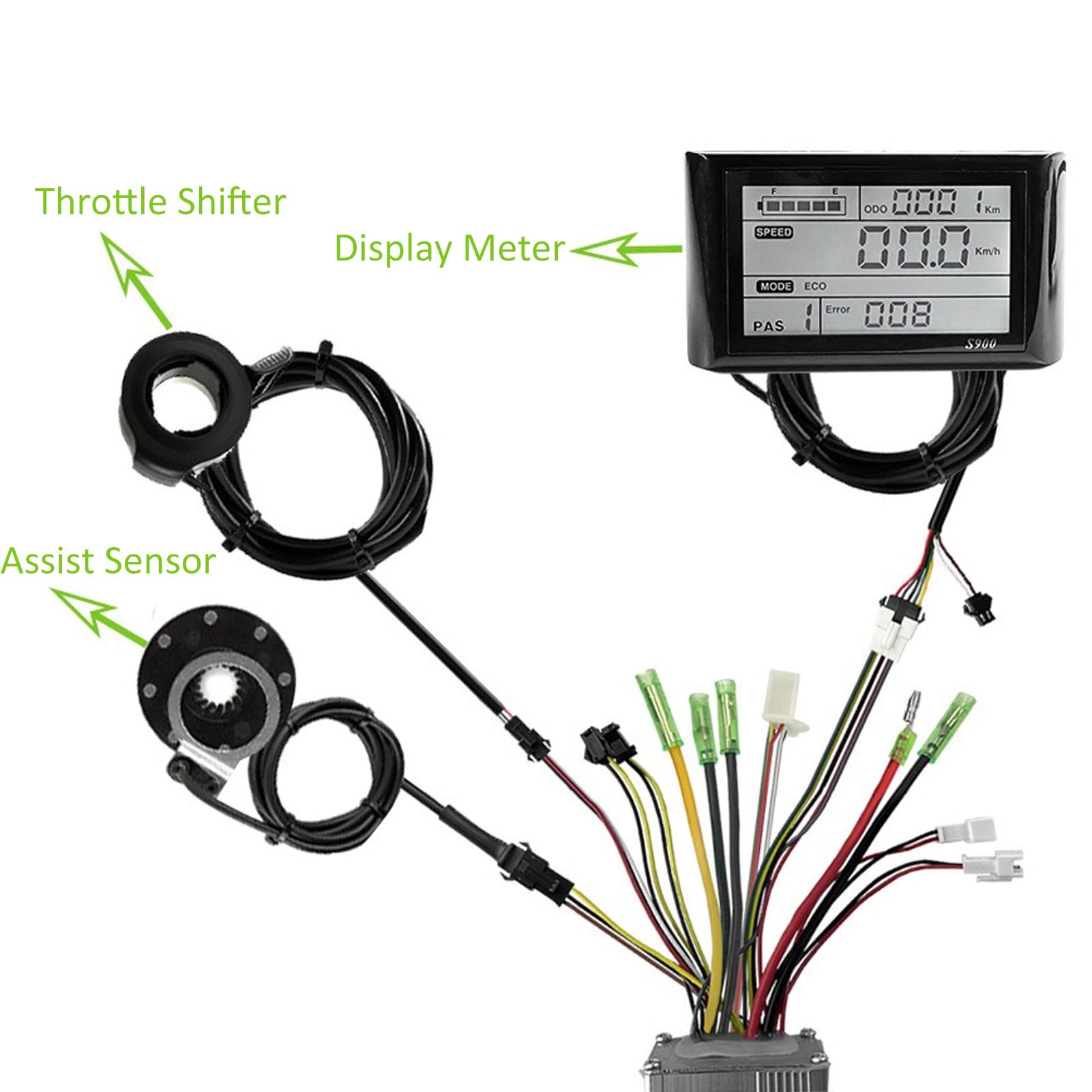 Waterproof 500W Electric Bike Controller Kit with Durable Display - Compatible with E-Bikes, Perfect for Commuting & Off-Road Adventures