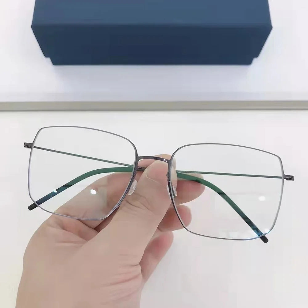Aimee Unisex Full Rim Square Screwless Titanium Eyeglasses Frame 5511 - Lightweight Durable Glasses for Work, Reading & Fashion