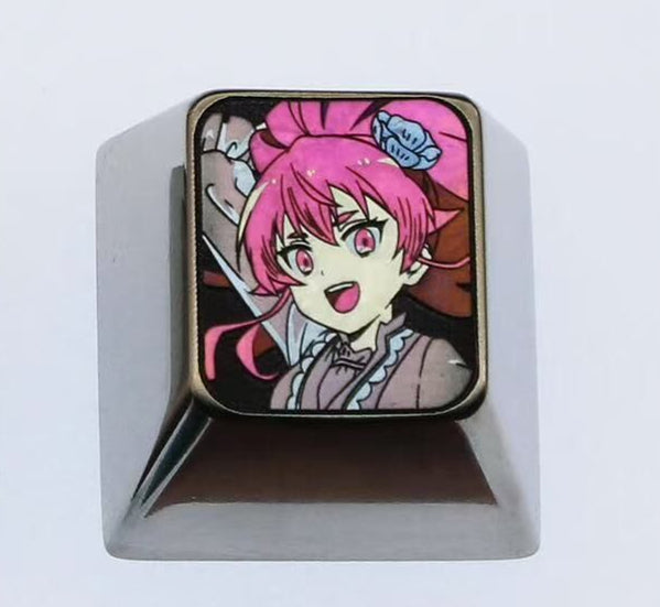 Custom Anime Character Keycaps - 1U Titanium Alloy Personalized Keycaps for Mechanical Keyboards | Durable Metal Decorative Keycaps for Gaming & Typing | Mushoku Tensei & Anime Themed Keycaps for Keyboard Enthusiasts
