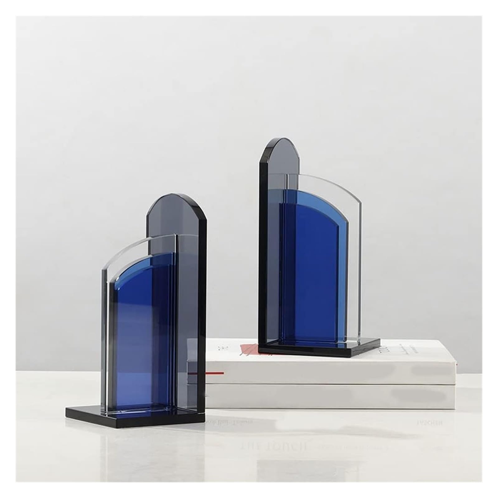 Crystal Bookends for Shelves - Heavy Duty Decorative Book Stoppers & Holders - Perfect for Home Office, Library, and Bookshelf Organization