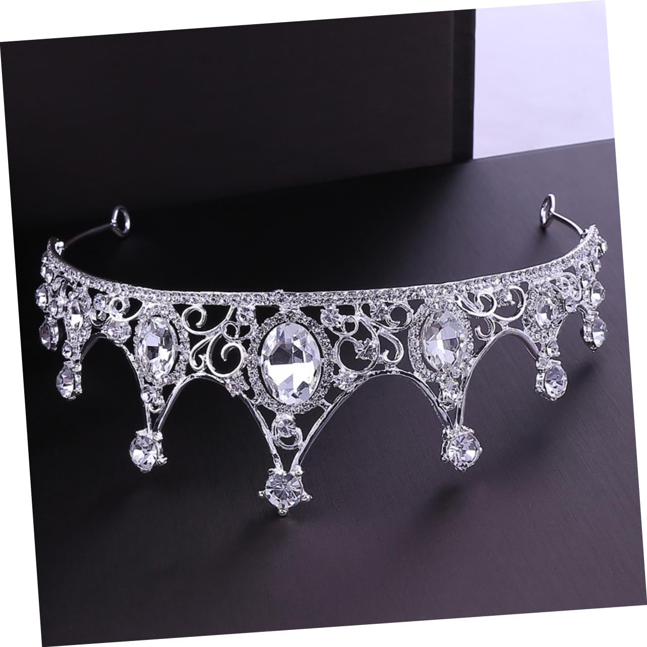 FOMIYES Baroque Crystal Hair Hoop Tiara - Elegant Rhinestone Wedding Headpiece for Bride, Bridal Hair Accessories, Princess Crown Headband for Special Occasions | Perfect for Weddings, Prom, Pageants, and Formal Events