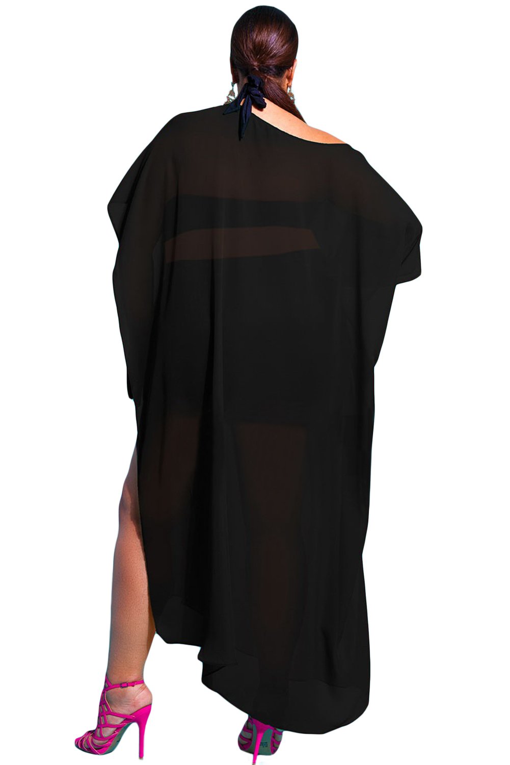 Prime Leader Rose Red Draped Plus Size Beach Cover Up - Flowy Swimwear Coverup for Women, Perfect for Pool, Vacation & Summer Outfits