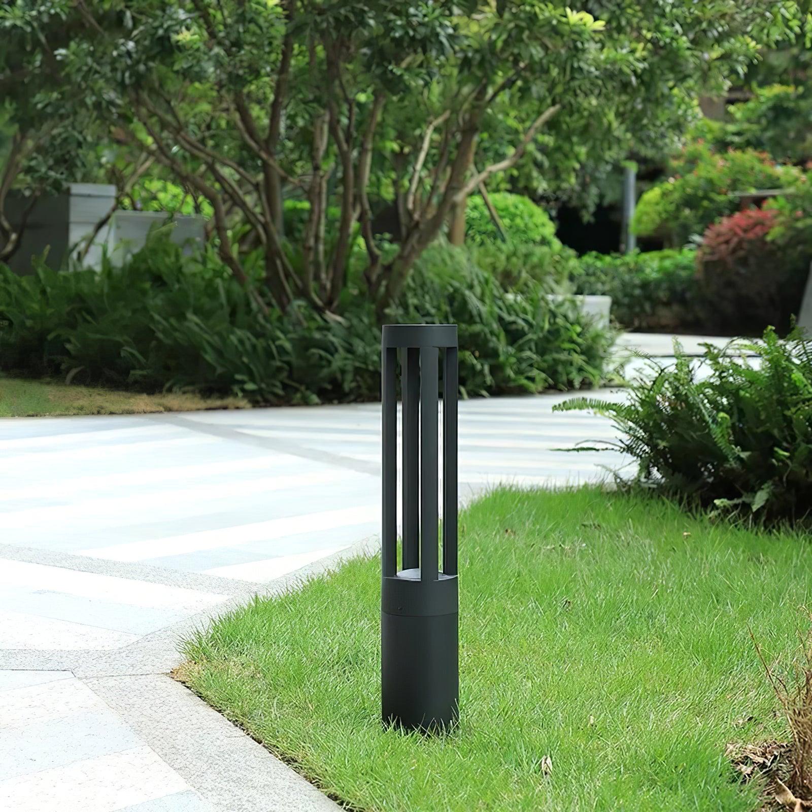 Solar Powered Black Cylindrical LED Garden Lights Outdoor Waterproof for Pathway, Patio, Yard - Perfect for Landscape Lighting and Nighttime Safety
