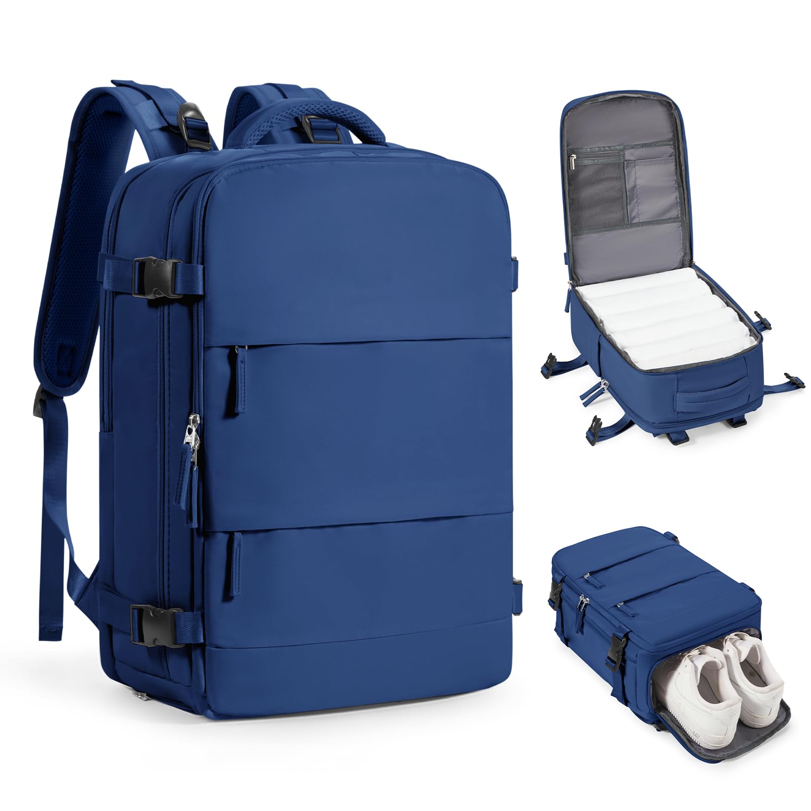 Coofay Travel Backpack for Men & Women - Airplane Approved Carry On Backpack with USB Charging Port, Water Resistant & Lightweight - Perfect for Business Trips, Hiking & Daily Commute