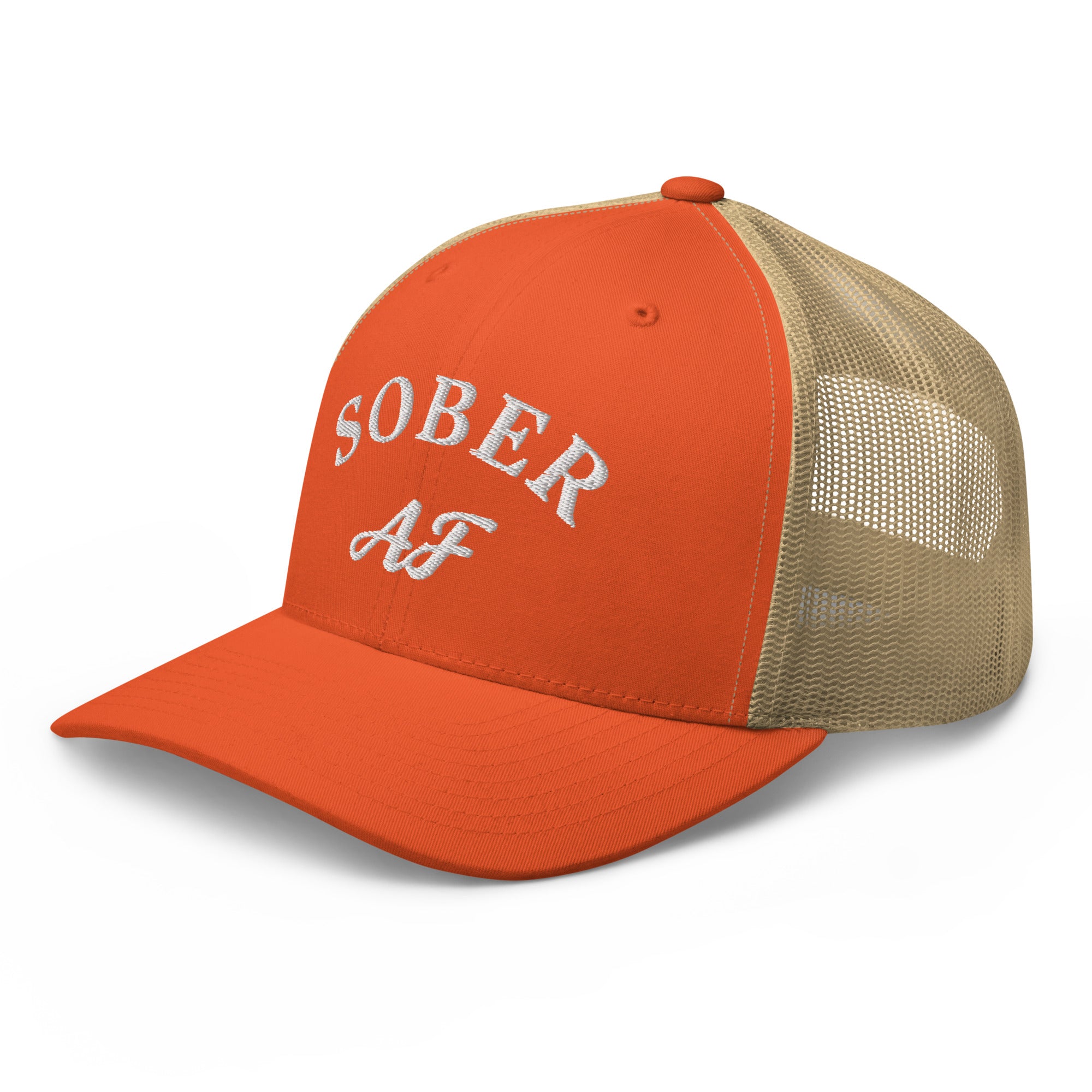 Sober AF Embroidered Trucker Hat - Funny Novelty Baseball Cap for Men & Women - Perfect for Parties, Festivals, and Everyday Wear
