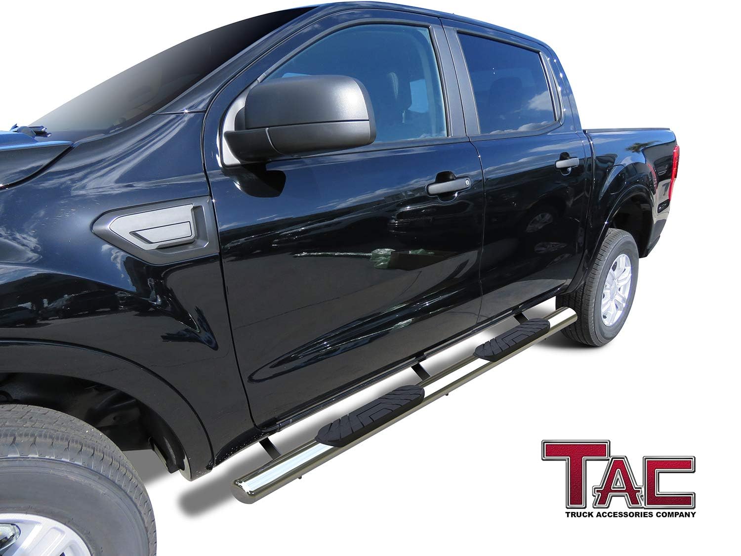 TAC Stainless Steel Chrome Side Steps Running Boards for 2019-2023 Ford Ranger SuperCrew - 4