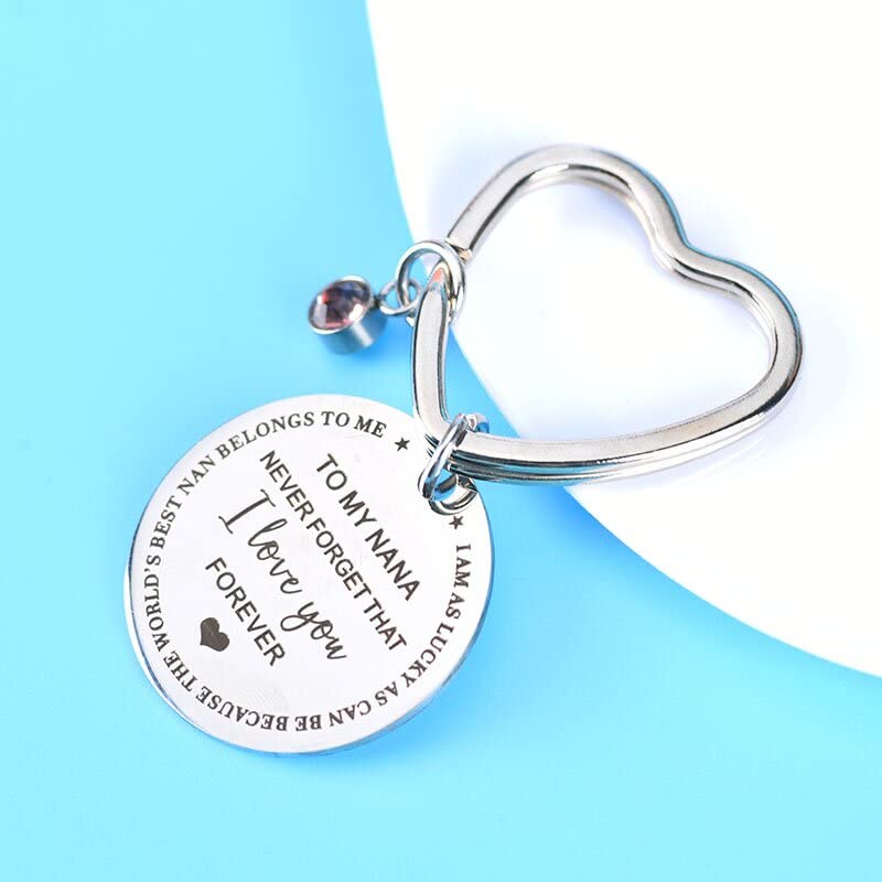 Personalized Nana Keychain - Thoughtful Gifts for Grandma, Mother's Day, Christmas & Birthday Presents from Granddaughter/Grandson - Perfect for Key Rings, Handbags & Special Occasions