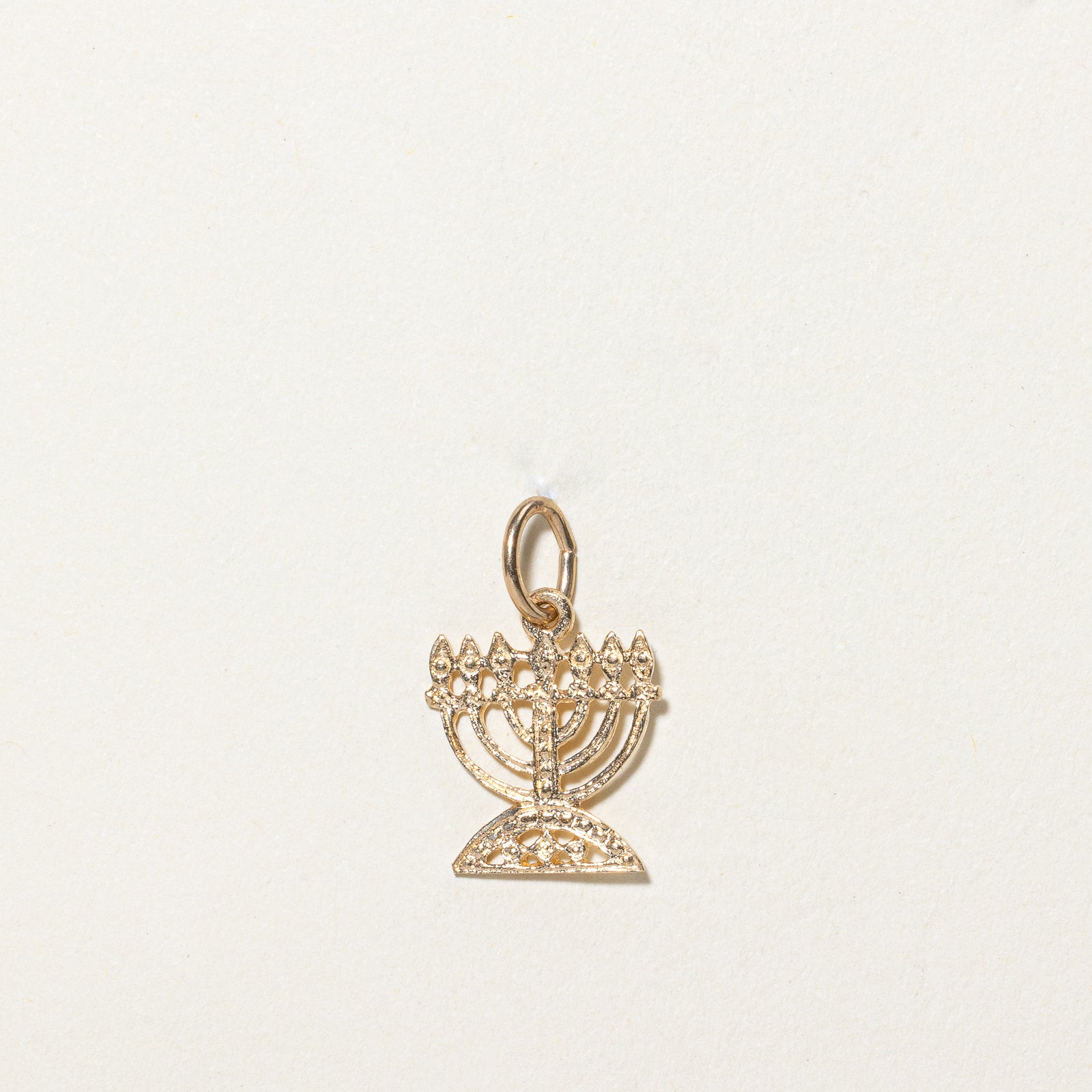 10K Yellow Gold Hanukkah Menorah Charm Pendant - Elegant Jewish Jewelry for Necklace or Bracelet - Perfect for Hanukkah Gifts, Religious Celebrations & Jewish Holidays