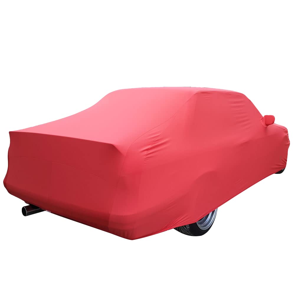 Premium Indoor Car Cover for BMW 3-Series (E30) - Custom Fit, Red with Mirror Pockets | Dust & Scratch Protection for Garage Storage & Car Shows