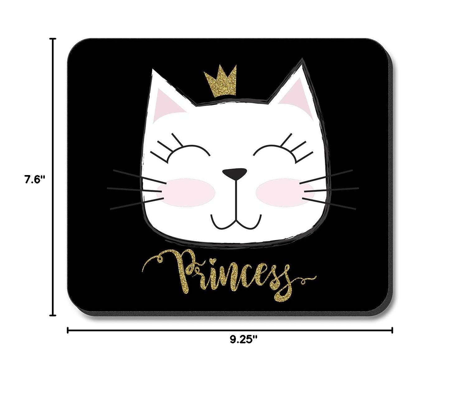 Premium Art Plates Mouse Pad - Cute Princess Cat Design for Office & Gaming | Non-Slip Rubber Base, Smooth Surface for Computers & Laptops | Perfect Gift for Cat Lovers & Anime Fans